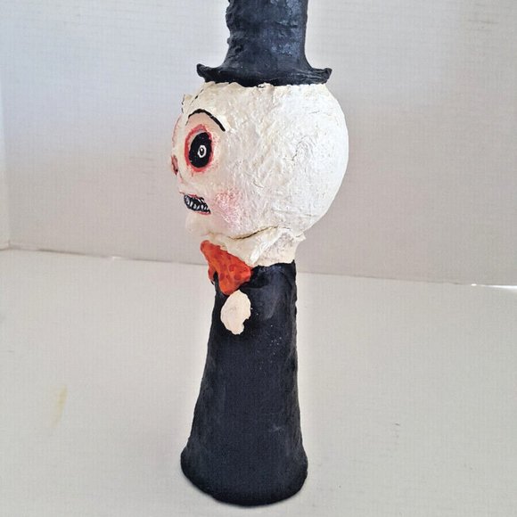 HALLOWEEN SKULL Folk Art Debra Schoch Paper Mache - Picture 14 of 14